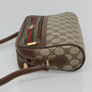 GUCCI GG Supreme Web Sherry Line Bag PVC Beige Gold 56 02 087 Auth ar13365-4