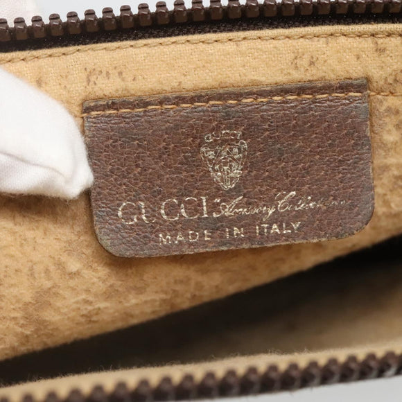 GUCCI GG Supreme Web Sherry Line Handtas PVC Beige Goud Auth ar13384