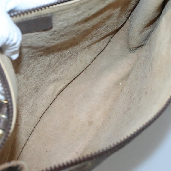 GUCCI GG Supreme Web Sherry Line Hand Bag PVC Beige Gold Auth ar13384