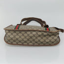GUCCI GG Supreme Web Sherry Line Hand Bag PVC Beige Gold Auth ar13384-5