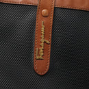 Salvatore Ferragamo Tote Bag PVC Leather Black Gold Auth ar13392-15