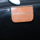 Salvatore Ferragamo Tote Bag PVC Leather Black Gold Auth ar13392-17