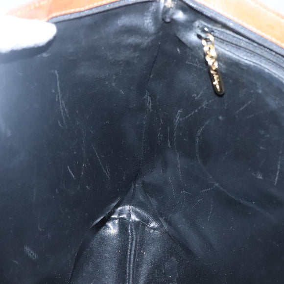 Salvatore Ferragamo Tote Bag PVC Leather Black Gold Auth ar13392