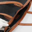Salvatore Ferragamo Tote Bag PVC Leather Black Gold Auth ar13392-6