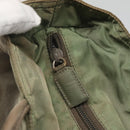 PRADA Tote Bag Nylon Beige Silver Auth ar13394-9