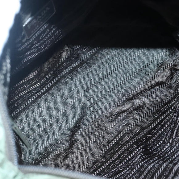 PRADA Tote Bag Nylon Beige Silver Auth ar13394