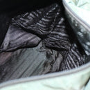 PRADA Tote Bag Nylon Beige Silver Auth ar13394-20
