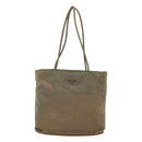 PRADA Tote Bag Nylon Beige Silver Auth ar13394-13