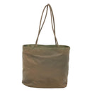 PRADA Tote Bag Nylon Beige Silver Auth ar13394-2