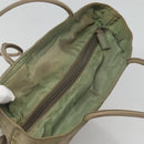 PRADA Tote Bag Nylon Beige Silver Auth ar13394-6