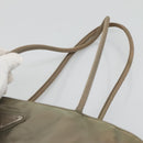 PRADA Tote Bag Nylon Beige Silver Auth ar13394-14