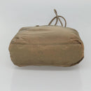 PRADA Tote Bag Nylon Beige Silver Auth ar13394-5