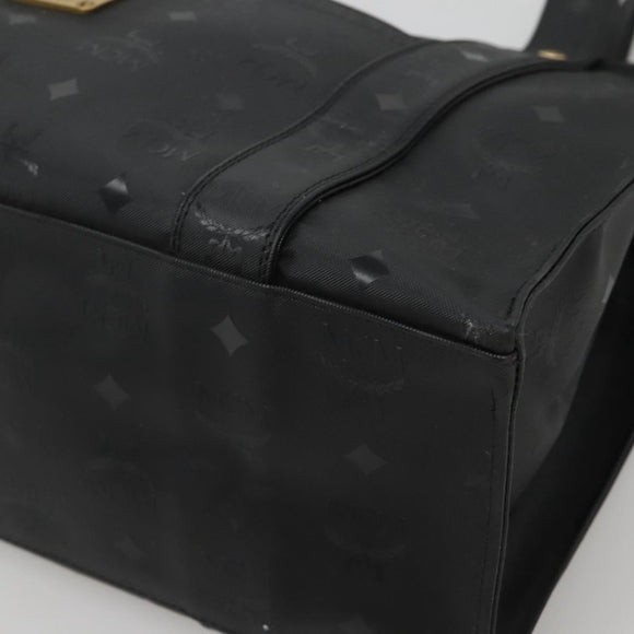 MCM Vicetos Logogram Shoulder Bag PVC Black Auth ar13398