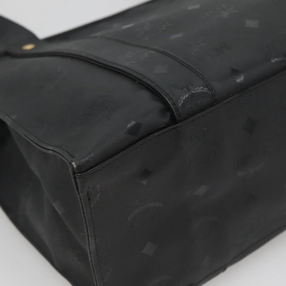 MCM Vicetos Logogram Shoulder Bag PVC Black Auth ar13398