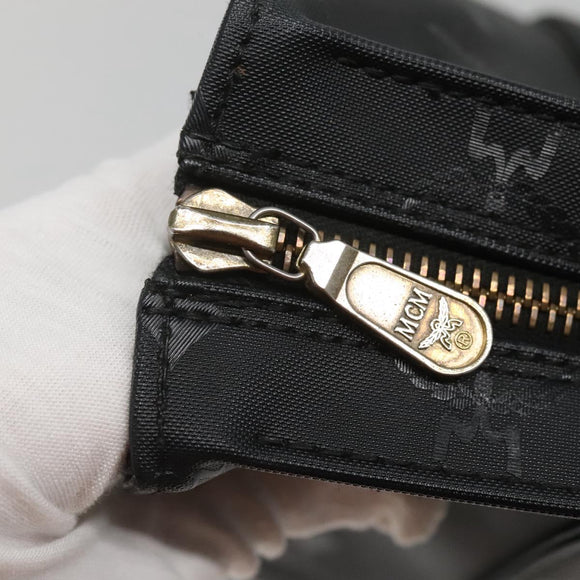 MCM Vicetos Logogram Shoulder Bag PVC Black Auth ar13398