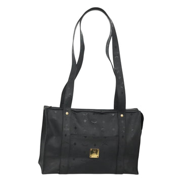 MCM Vicetos Logogram Shoulder Bag PVC Black Auth ar13398