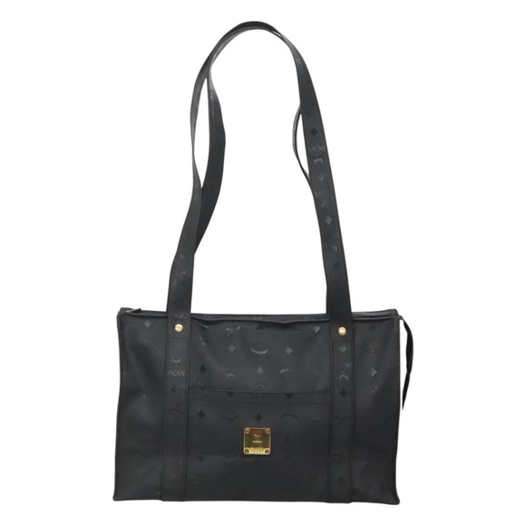 MCM Vicetos Logogram Shoulder Bag PVC Black Auth ar13398