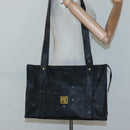 MCM Vicetos Logogram Shoulder Bag PVC Black Auth ar13398-21