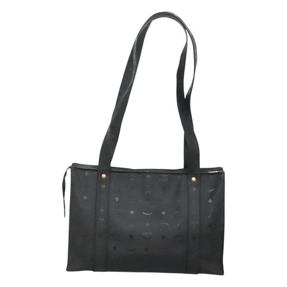 MCM Vicetos Logogram Shoulder Bag PVC Black Auth ar13398