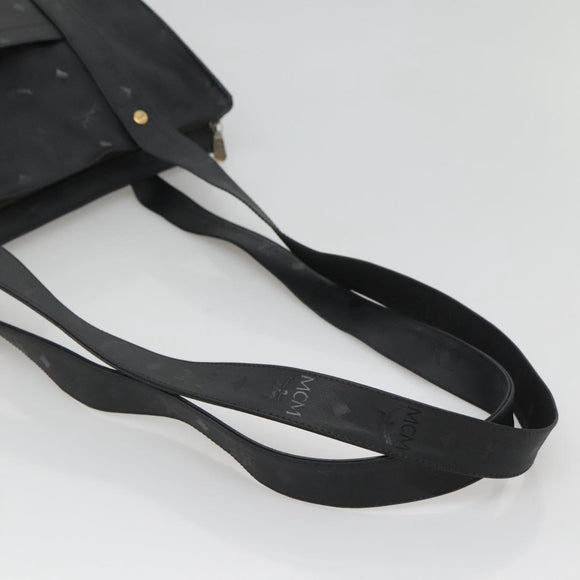 MCM Vicetos Logogram Shoulder Bag PVC Black Auth ar13398