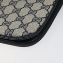 GUCCI GG Supreme Shoulder Bag PVC Navy Gold Auth ar13402-12