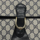 GUCCI GG Supreme Shoulder Bag PVC Navy Gold Auth ar13402-14
