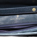 GUCCI GG Supreme Shoulder Bag PVC Navy Gold Auth ar13402-16