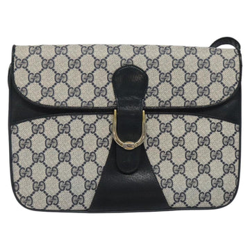 GUCCI GG Supreme Shoulder Bag PVC Navy Gold Auth ar13402 - 0