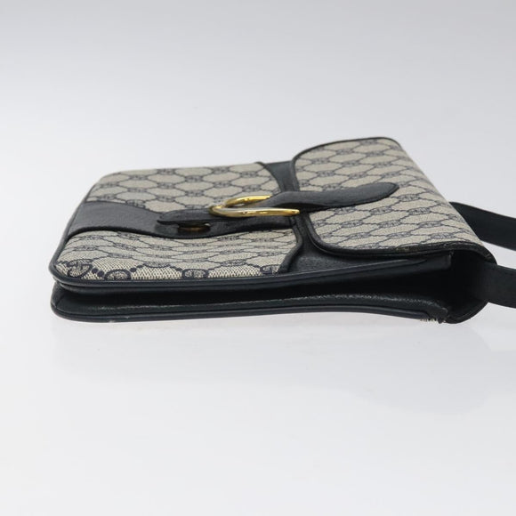 GUCCI GG Supreme Shoulder Bag PVC Navy Gold Auth ar13402