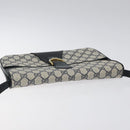 GUCCI GG Supreme Shoulder Bag PVC Navy Gold Auth ar13402-6