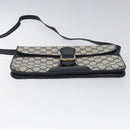 GUCCI GG Supreme Shoulder Bag PVC Navy Gold Auth ar13402-9