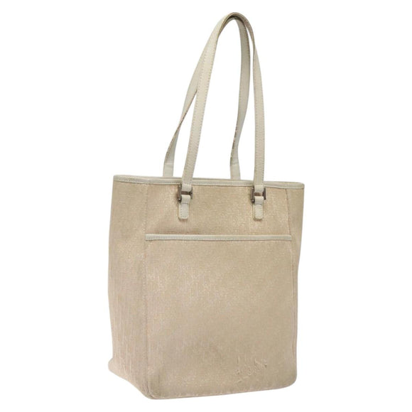 Christian Dior Trotter Canvas Tote Bag Pink Silver Auth ar13412