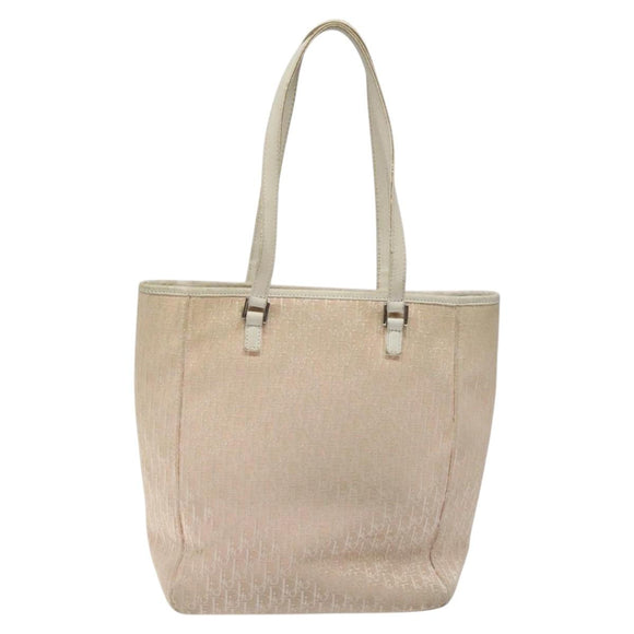 Christian Dior Trotter Canvas Tote Bag Pink Silver Auth ar13412
