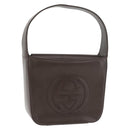 GUCCI Hand Bag Patent leather Brown Auth ar13416-1