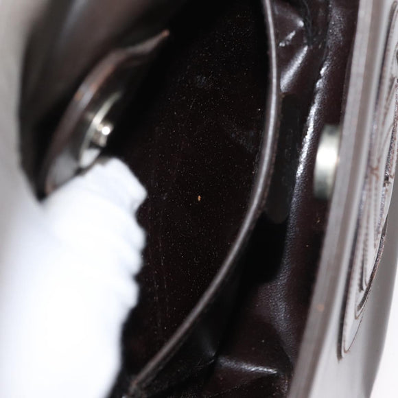 GUCCI Hand Bag Patent leather Brown Auth ar13416