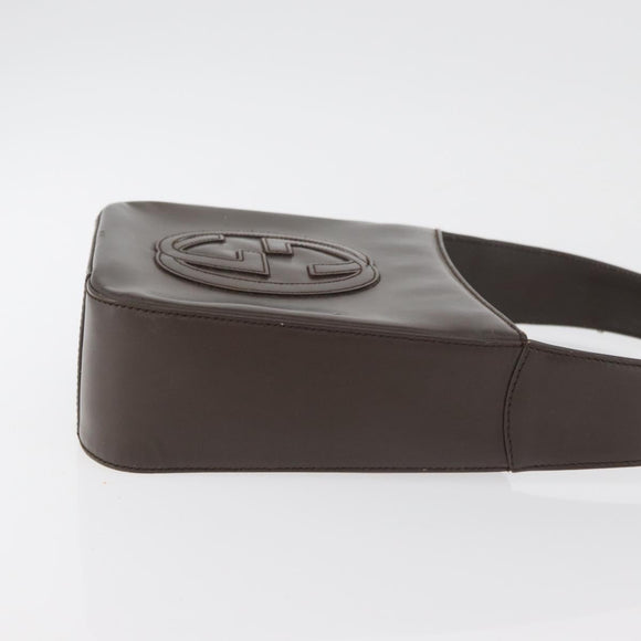 GUCCI Hand Bag Patent leather Brown Auth ar13416