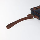 Burberrys Clutch Bag PVC Leather Navy Gold Auth ar13433-8