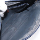 Burberrys Clutch Bag PVC Leather Navy Gold Auth ar13433-11