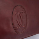 CARTIER Must Line Hand Bag Leather 2way Wine Red Gold Auth ar13434-15