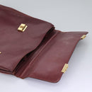 CARTIER Must Line Hand Bag Leather 2way Wine Red Gold Auth ar13434-17