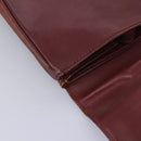 CARTIER Must Line Hand Bag Leather 2way Wine Red Gold Auth ar13434-18