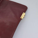 CARTIER Must Line Hand Bag Leather 2way Wine Red Gold Auth ar13434-20