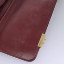 CARTIER Must Line Hand Bag Leather 2way Wine Red Gold Auth ar13434-21