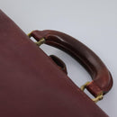 CARTIER Must Line Hand Bag Leather 2way Wine Red Gold Auth ar13434-8