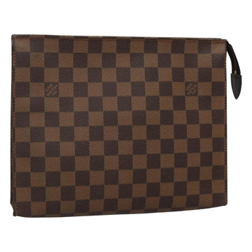 LOUIS VUITTON Damier Ebene Poche Toilette 26 Pouch N47543 LV Auth ar13444