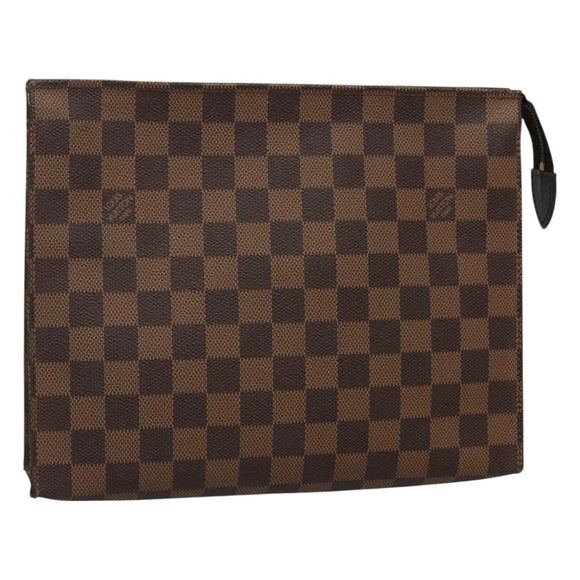 LOUIS VUITTON Damier Ebene Poche Toilette 26 Pouch N47543 LV Auth ar13444