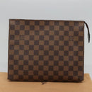 LOUIS VUITTON Damier Ebene Poche Toilette 26 Pouch N47543 LV Auth ar13444-12