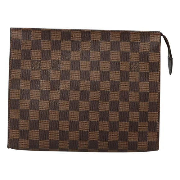 LOUIS VUITTON Damier Ebene Poche Toilette 26 Pouch N47543 LV Auth ar13444
