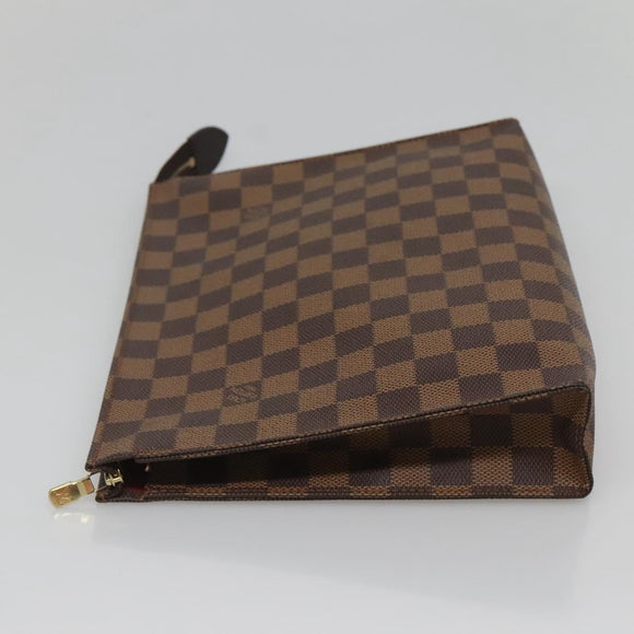 LOUIS VUITTON Damier Ebene Poche Toilette 26 Pouch N47543 LV Auth ar13444