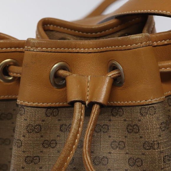 GUCCI Micro GG Supreme Shoulder Bag PVC Beige Gold 007 86 0044 Auth ar13456